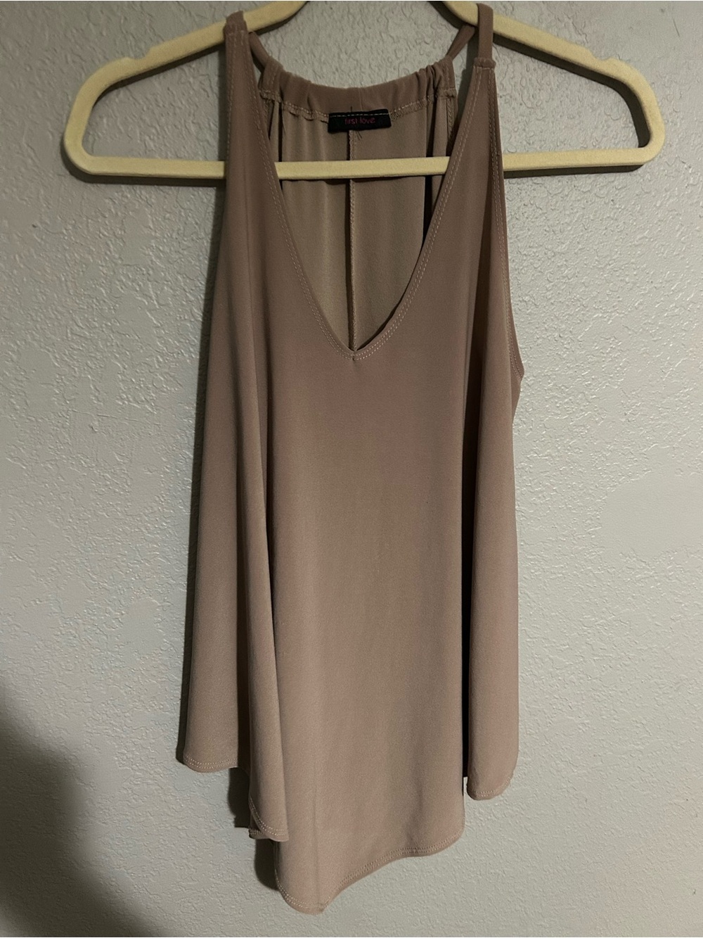First Love Taupe Scoop V-Neck Sleeveless Camisole
